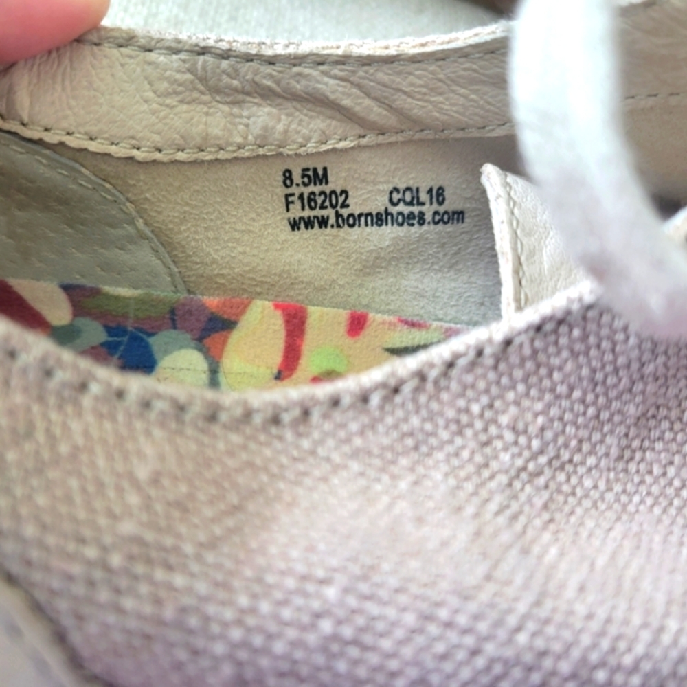 Born Corfield Natural Cream Canvas Leather Shoes Women's US 8.5 NWOT - Picture 5 of 10